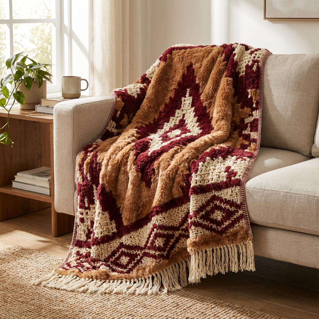 Rustic Southwestern Pattern Throw Blanket
