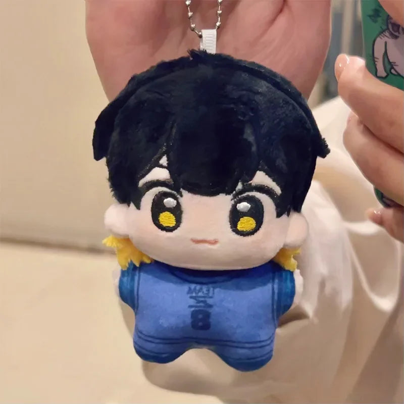 Isagi Bachira Plush Toy Keychain 10cm Blue Lock Anime Peripheral Backpack Pendant Cute Stuffed Doll Kids Gift Collection