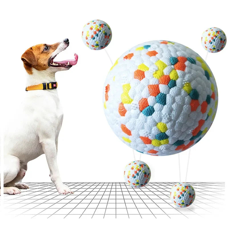 Teething Pet Toy Dog Solid Toy Ball Interactive Dog Toys Light Popcorn Ball Dog Ball Light Chew Rubber Balls High Elastic Bite