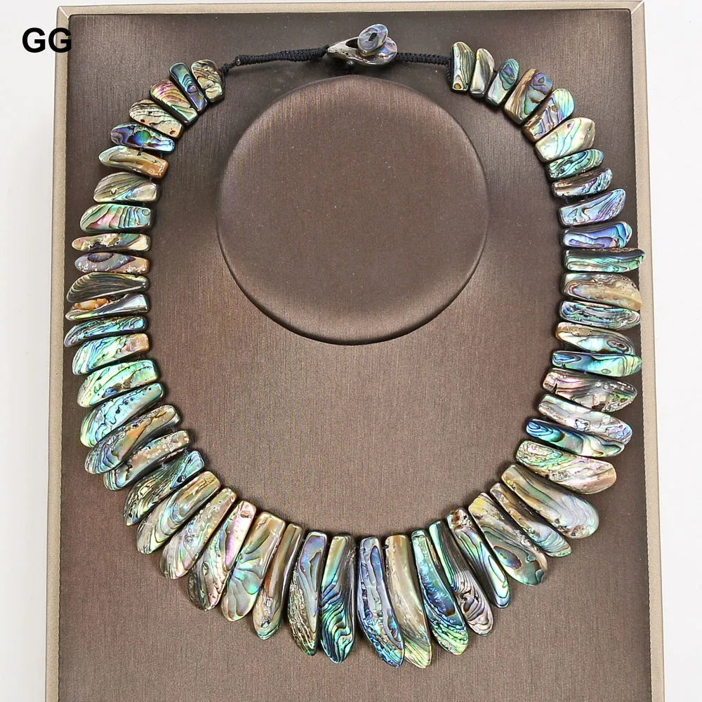 Jewelry  Handmade Natural Green Paua Abalone Shell Sea Shell Necklace For Women