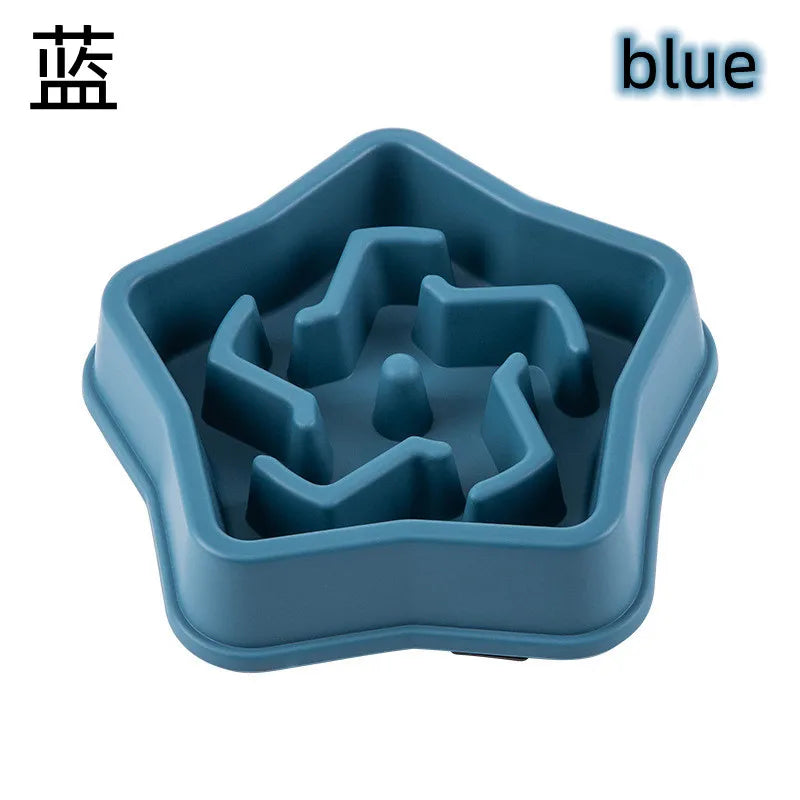 Pet Cat Dog Slow Food Bowl Fat Help Healthy Round Anti-choking Thickened And Non-slip Multiple Colors Shapes