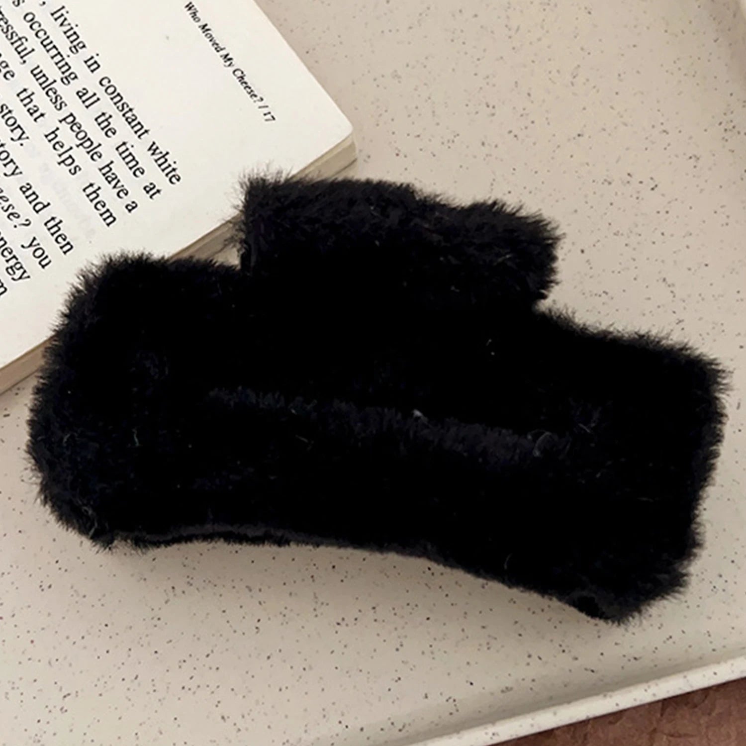 New Square Candy Color Faux Fur Hair Claw Clips Large Hollowed Rectangle Plush Shark Clip Grab Girls Women Hair Accessories 11cm