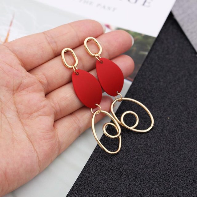 2019 Retro Vintage Statement Earrings White Geometric Long Dangle Earrings for Women Wedding Party Christmas Gift Wholesale