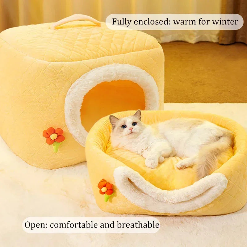 New Winter Pet House Dog Soft Nest Kennel Cozy Sleeping Warm Cave Cat Dog Kitty Basket Cats Bed For Small Medium Dogs Cats