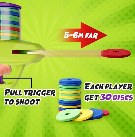 Fun Battle Flying Disc Gun Shooting Toy Set