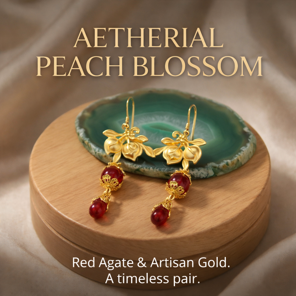 Gold Botanical Drop Earrings