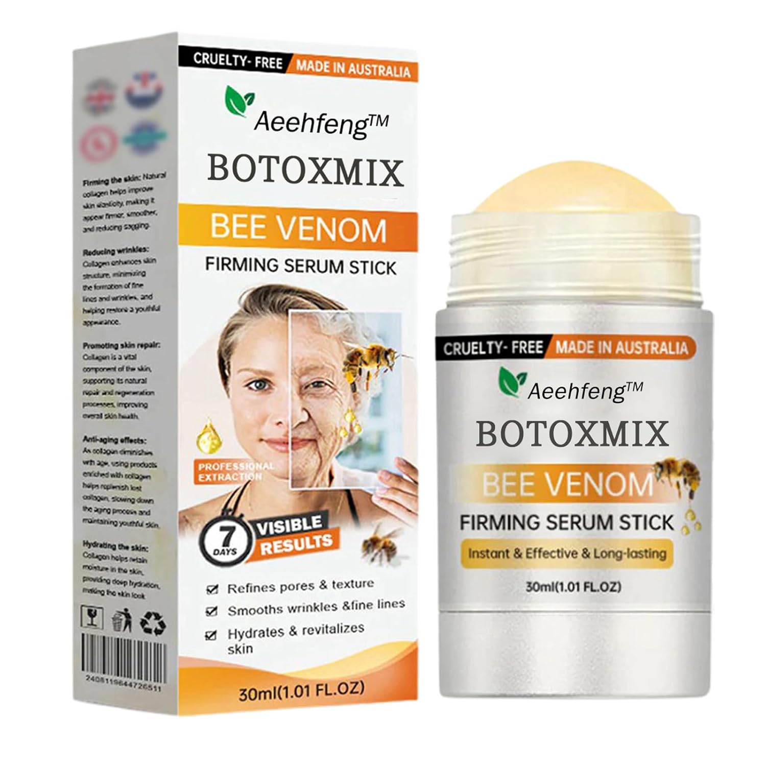 Botox Bee Venom Firming Serum Stick, Advanced Firming Cream, Moisturizes, Lifts, Plumps and Firms Skin, Natural Ingredients for All Skin Types