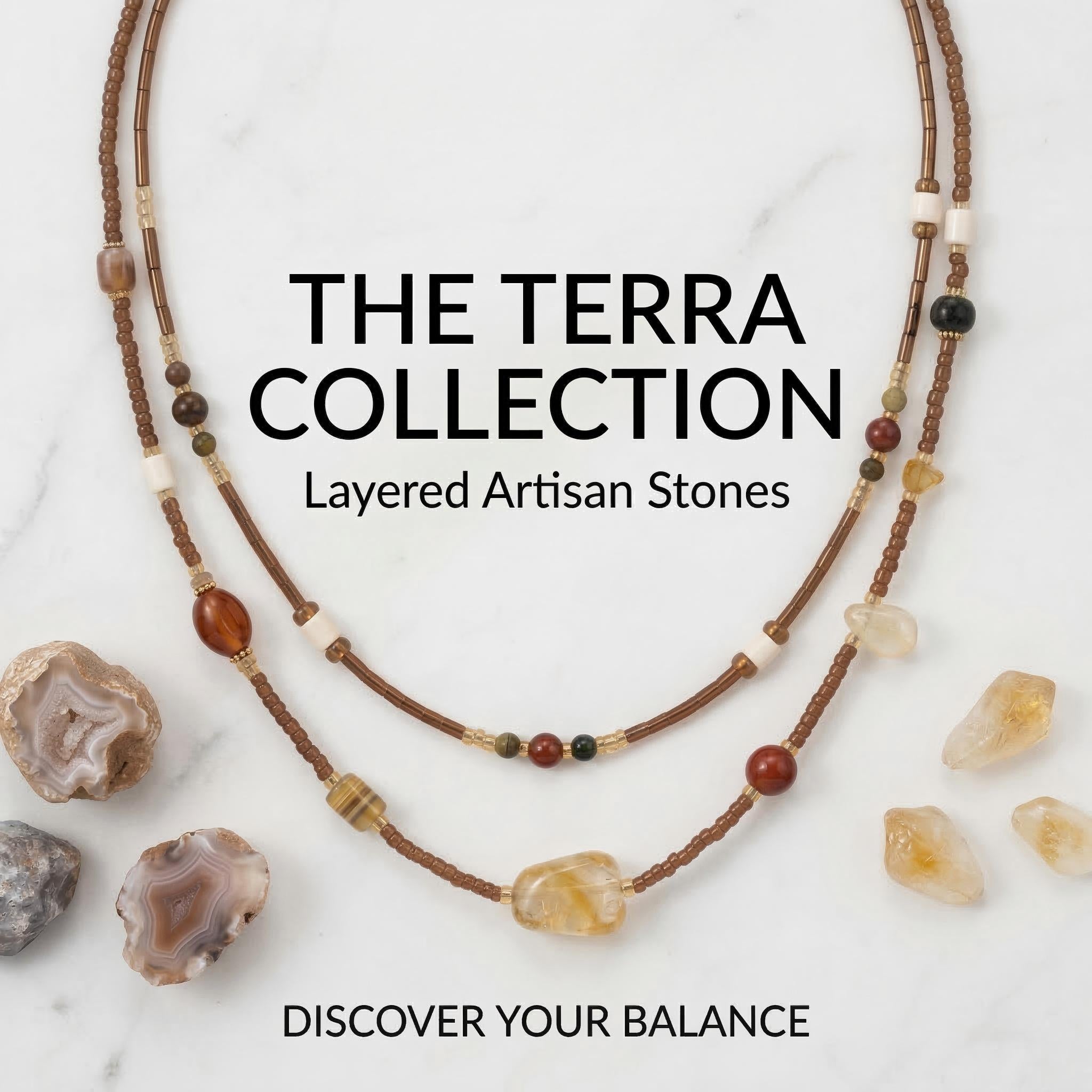 Layered Earth-Tone Beaded Necklace