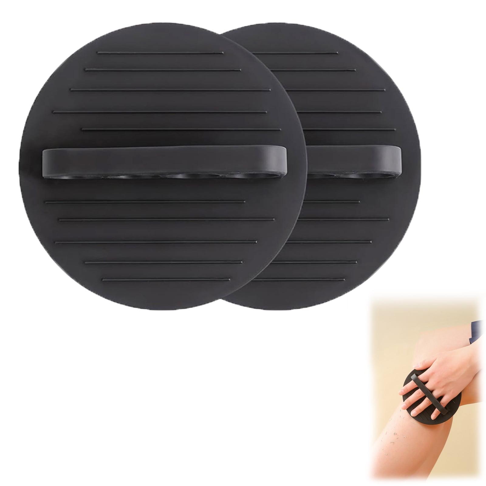 Soft Rubber Shower Scrubber, Silicone Body Scrubber, Exfoliating Bath Glove for Deep Cleansing & Dead Skin Removal(Black,2PCS)