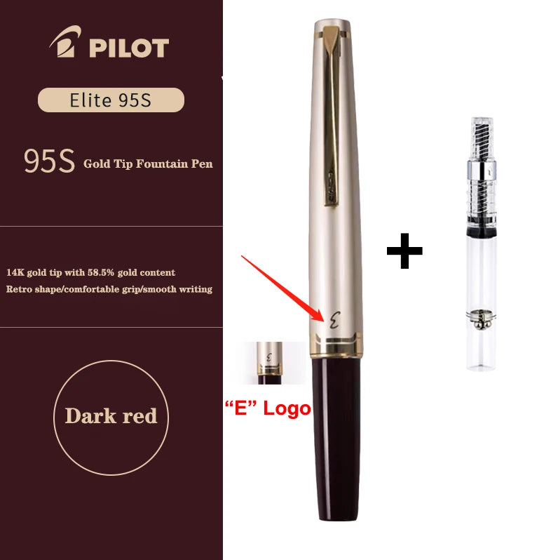 New Japan PILOT Fountain Pen 14K Gold Tip 95s Elite 95th Anniversary Engraved Pocket Design Portable Gold Pen High-end Stationer