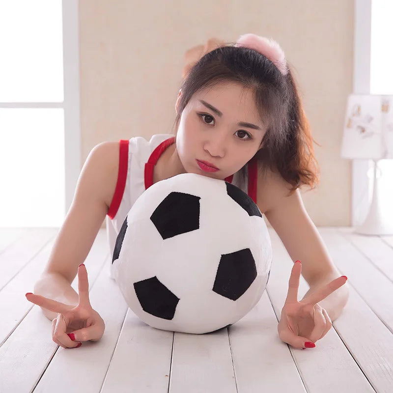 20cm Simulation Stuffed Football Plush Toy Imitation Soccer Ball Soft Doll for Children Presents Gift Early Education Toy