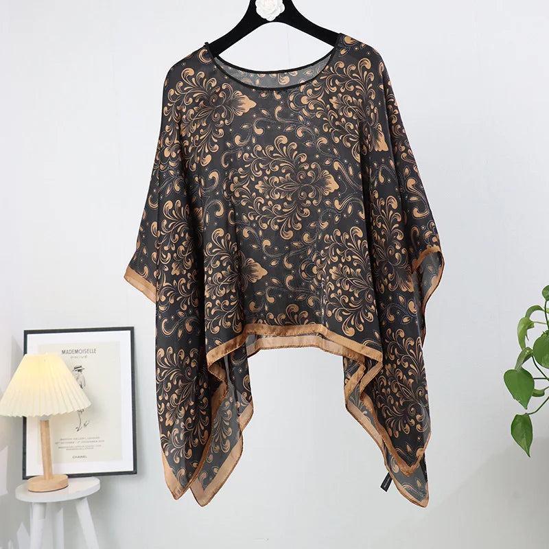 Poncho Pullover Shawl Sun Protection Scarf New Versatile Scarf Paired With Women's Loose Summer Sunscreen Leisure Clothing