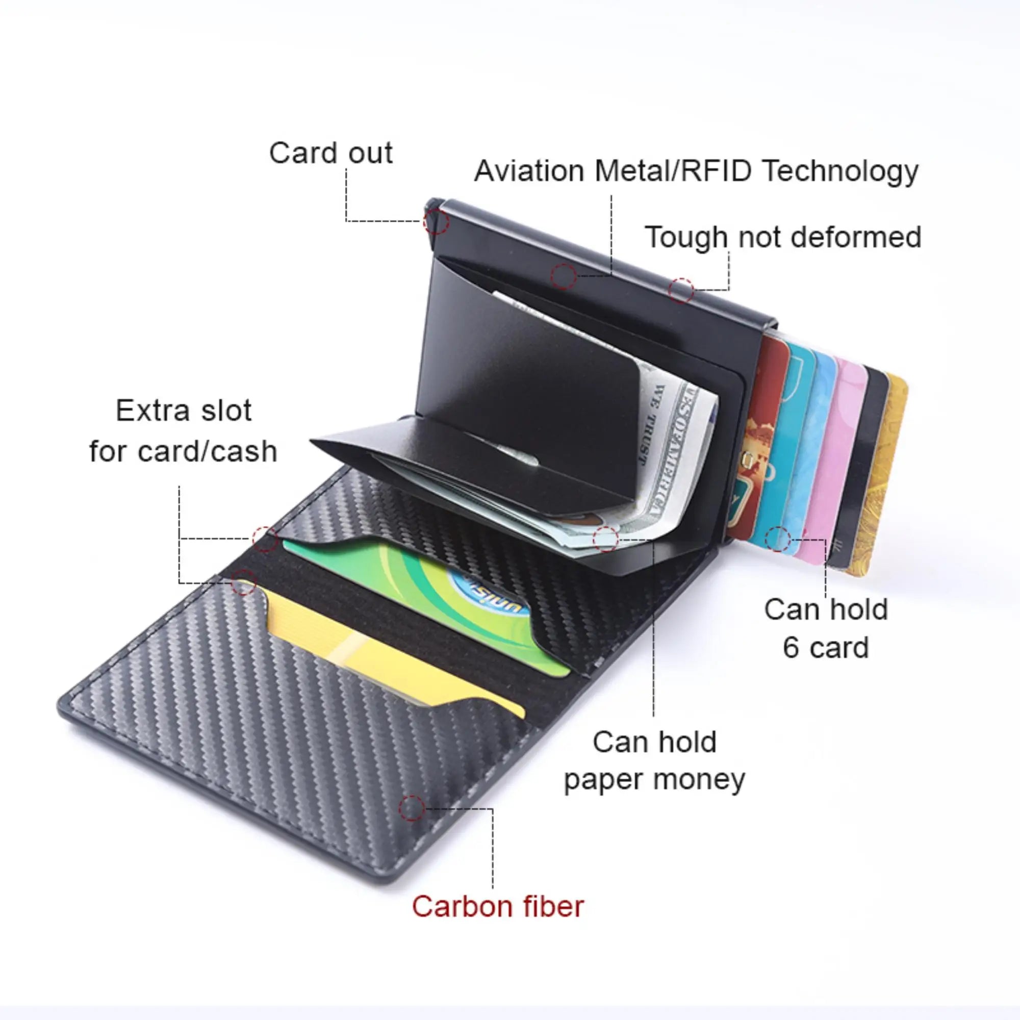 ID Credit Card Cardholder Men's Card Holder Wallet RFID Anti-theft Brush Pop-up Aluminum Alloy Upgrade Add Magnetic Buckle whole