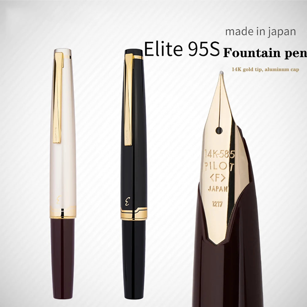 New Japan PILOT Fountain Pen 14K Gold Tip 95s Elite 95th Anniversary Engraved Pocket Design Portable Gold Pen High-end Stationer