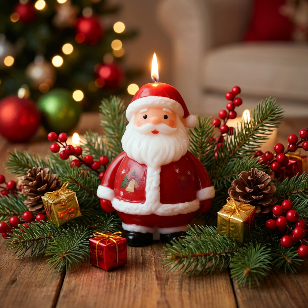 Christmas Santa Candle
