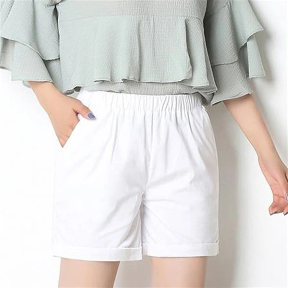 2024 Summer Fashionable Biker Short Candy Color  Beach 100% Cotton Shorts Women Loose Female Short Pants Breechcloth Scanties