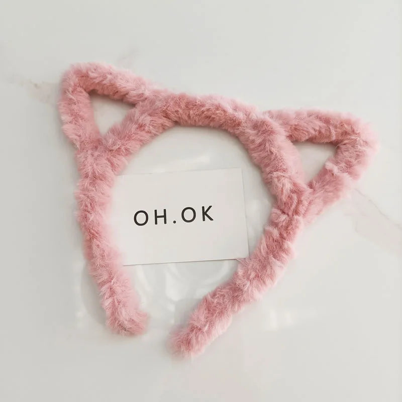 Plush Cat Ear Lolita Headbands Girls Cartoon Furry Hair Bands Hoop Women Cosplay Costume Party Headwear Korean Hair Accessories