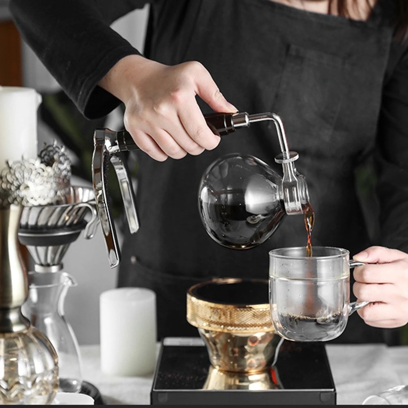 &Siphon Coffee Maker 3/5 Cups Vacuum Coffeemaker for Coffee Shop Bar Kitchen Office Vacuum Coffee Makers Home Kitchen Accessories