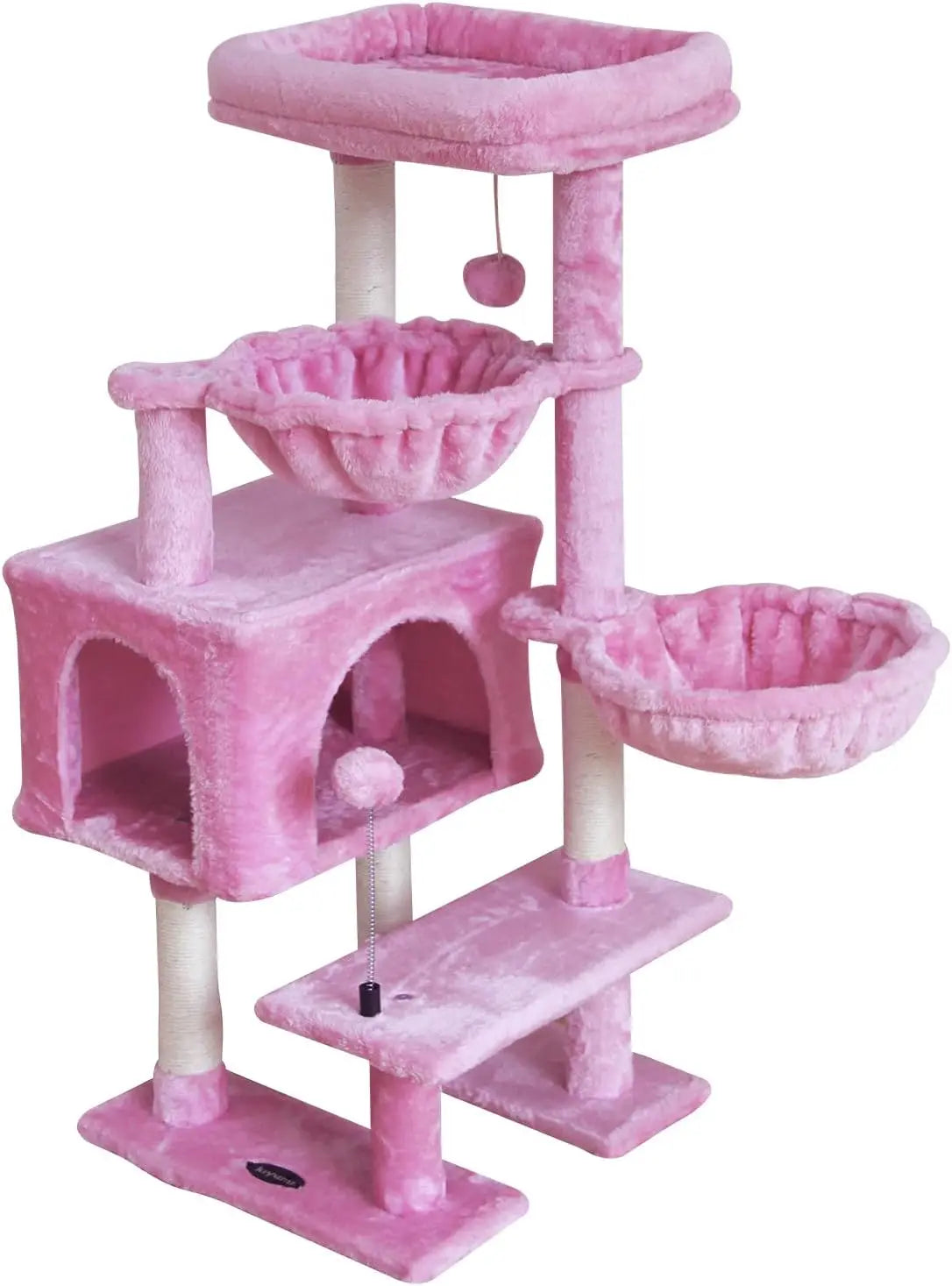 Cat Tree Tower Condo with Sisal Scratching Post, Indoor Cat Furniture with Hammock Perch