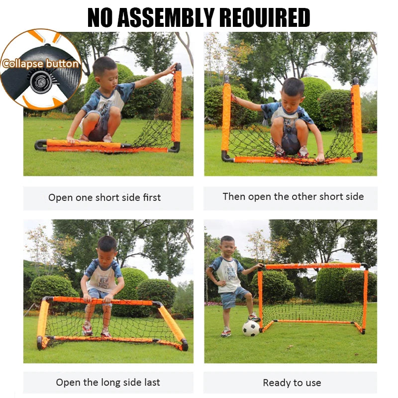 Portable Folding Youth Soccer Goal Installation-free Kid Football Goal Net