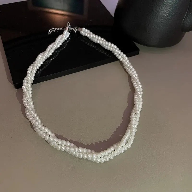 Baroque Pearl Necklace for Women Simple Fashion Collarbone Chain White Choker Necklaces Designer Wedding Jewelry Wholesale