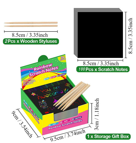 Rainbow Scratch Notes (50/100/150PCS)