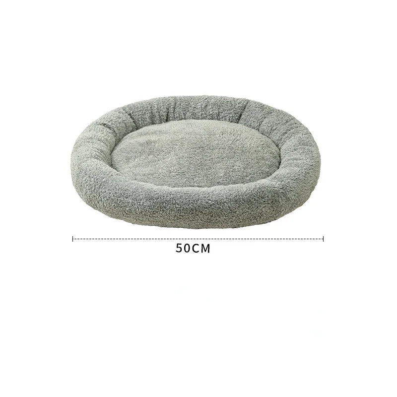 50cm Round Pet Beds Nests for Kitten Puppy Winter Warm Fleece Small Dog Kennel Soft Wear Resistant Mats Cushions Pet Supplies