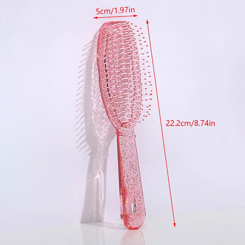 Transparent Shiny Combs Girls Hair Scalp Massage Comb Hair Brush Wide Tooth Comb Women Salon Hairdressing Styling Tools Gift