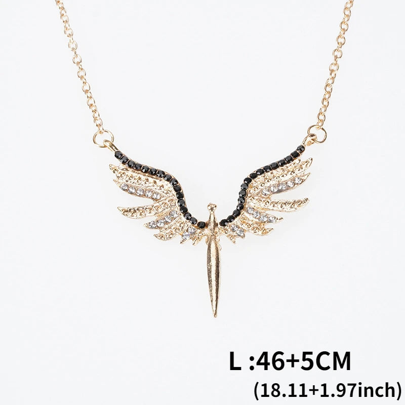 Stainless Steel Angel Wings Pendant Necklaces for Women Fashion Jewelry