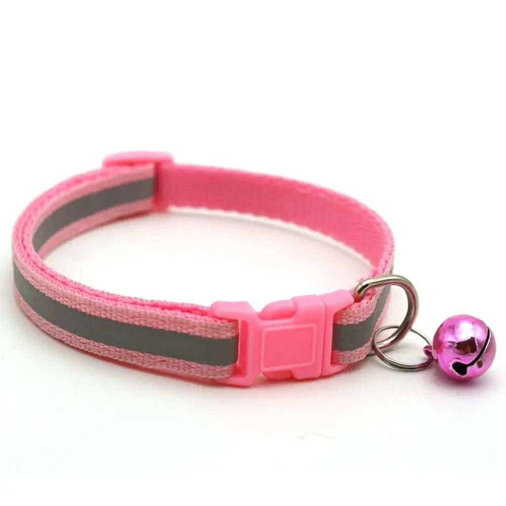 Pet Collar Reflective Adjustable Cats DogsBell Collar Kitten Puppy Necklace Animal Supplies