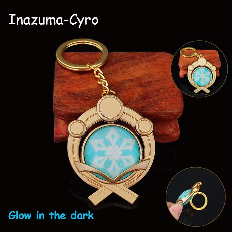 Game Impact Mondstadt Liyue Inazuma Sumeru Cosplay Vision Keychain Pyro Cyro Electro Hydro Geo Anemo Bag Pendant Props