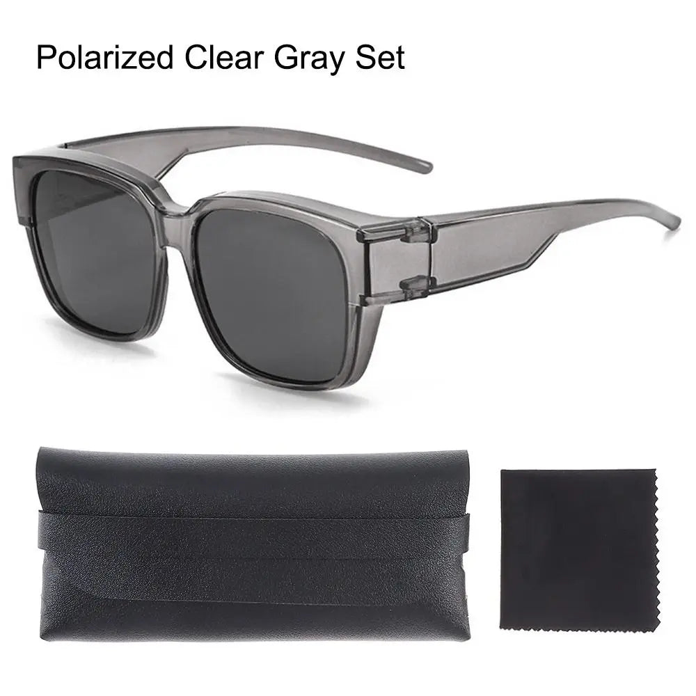 For Driving Riding That Can Be Worn over Other Glasses Wrap Around Square Shades Fit Over Glasses Sunglasses Polarized