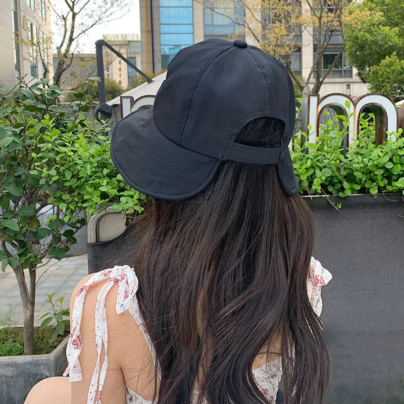 Summer Sun Hat Foldable Wide Brim Women Bucket Hat Girl Lady UV Protection Outdoor Beach Panama Ponytail Cap