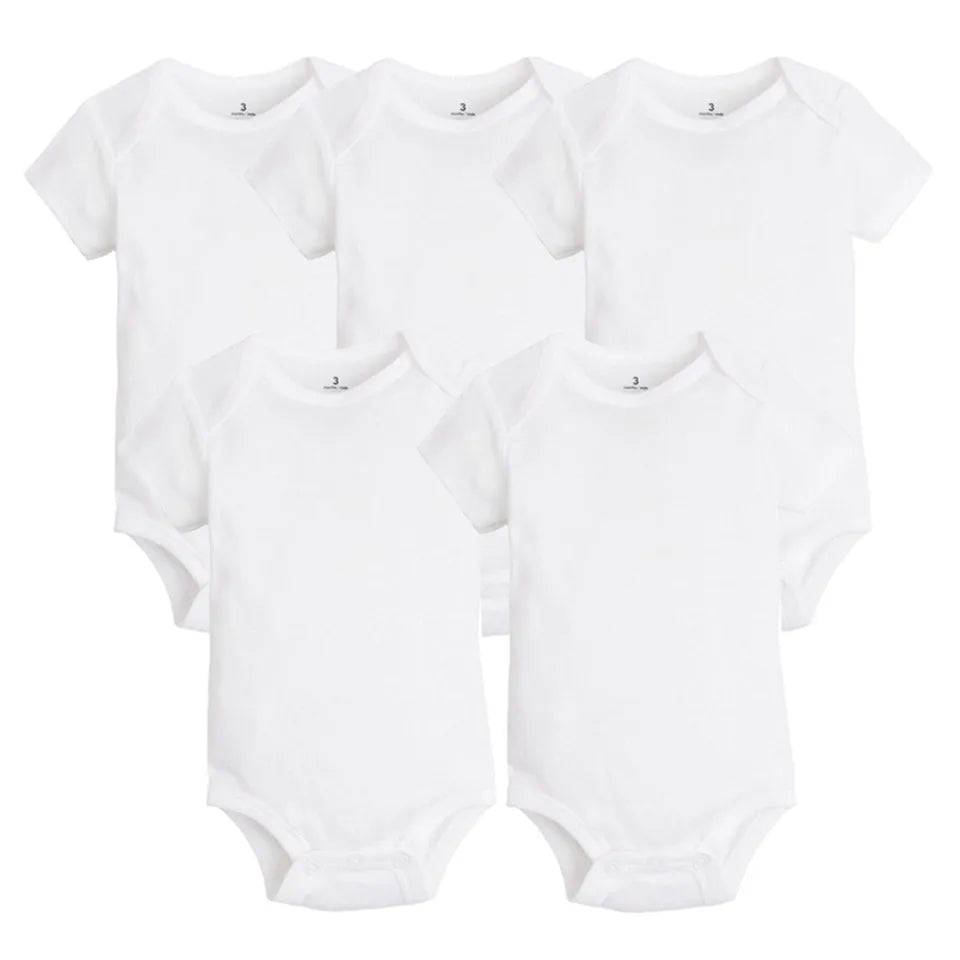 5Pieces Unisex Baby Bodysuits Fashion Body Suits Short Sleeve Newborn Infant Jumpsuit Cartoon Baby Boy Girl Clothes Set Summer