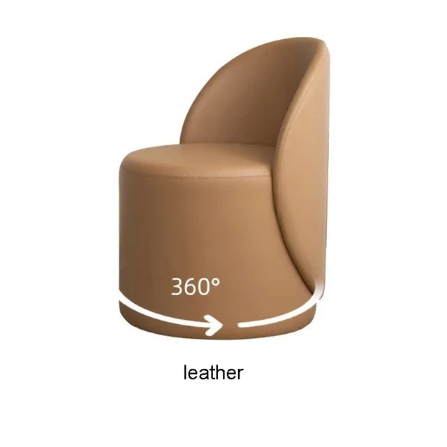 Shoe Changing Stool 360°Rotatable Makeup Stool Sponge Backrest Dressing Chair Comfortable Breathable Living Room Lazy Sofa Chair