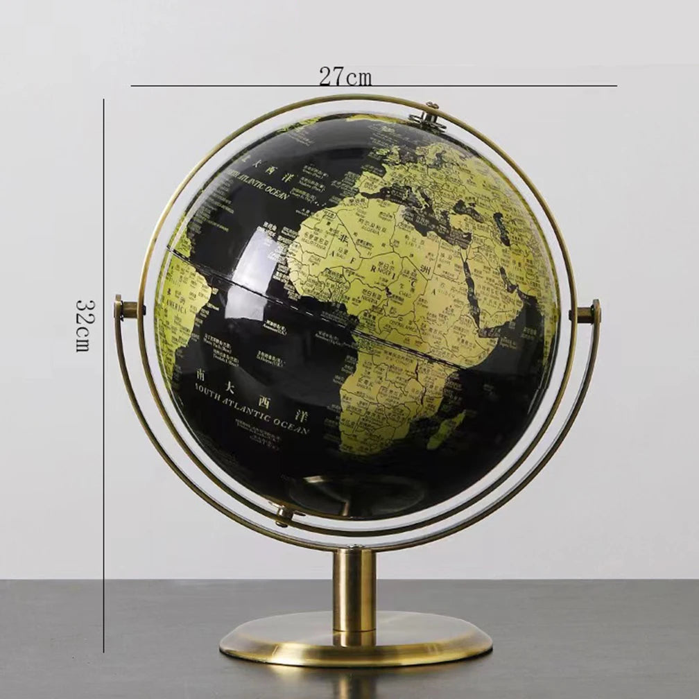 World Earth Globe Decor Geography Creative Home Decoration Accessories Retro Desktop Globe Modern Research Learning World Map