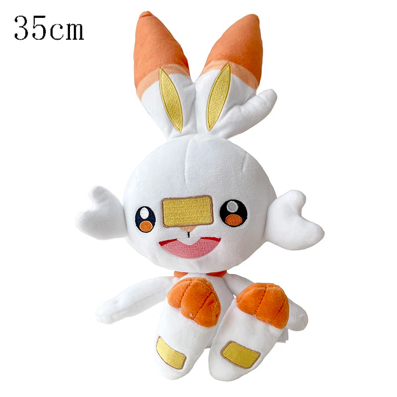 Kawaii Pokémon Sword and Shield Scorbunny Evolution Raboot Cinderace Plush Toys Sobble Grookey Stuffed Doll Rabbit Kid Xmas Gift