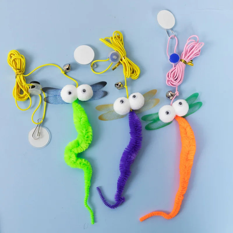 Fun simulation of mouse and cat toys, cat, kitten, rope, mouse, caterpillar, interactive toy, telescopic hanging door, pet toy