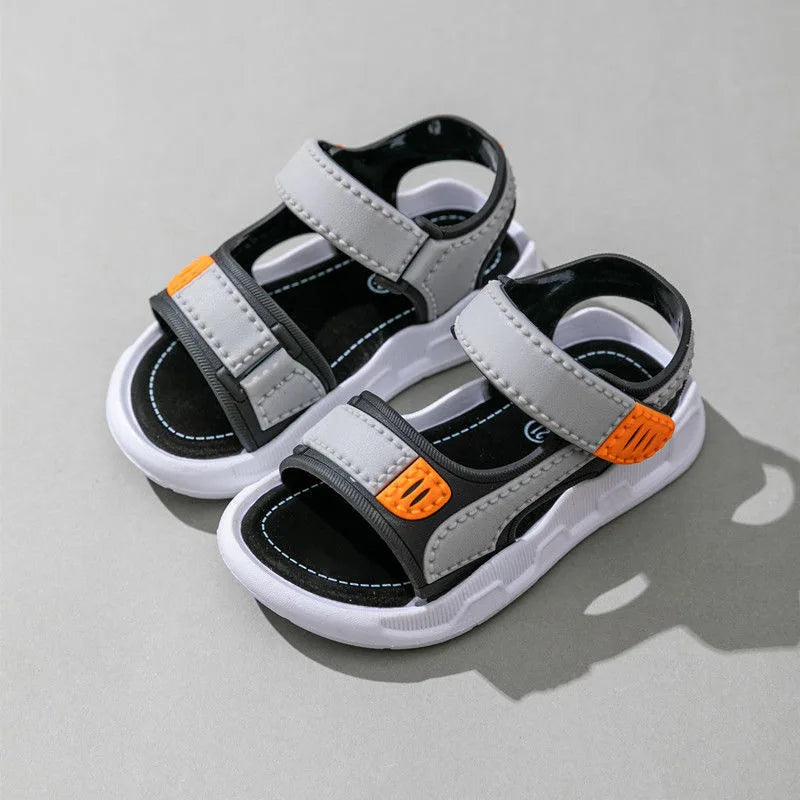 Boys' Sandals 2024 New Summer Mid Big Boys' Soft Sole Anti slip Kids' Baby Shoes Children's Beach Shoes