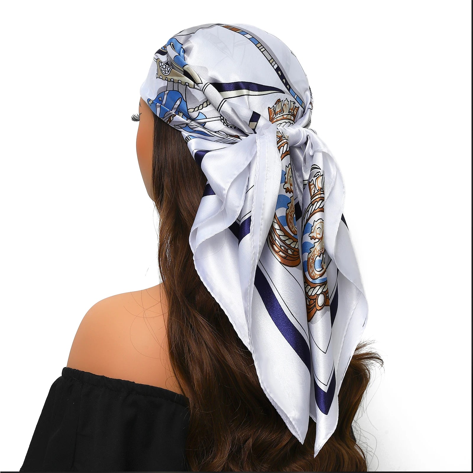 Print Headcloth Fashion Flower Square Shawls Popular 90X90CM Bandannas Four Seasons Kerchief Luxury Sunscreen Silk Scarves