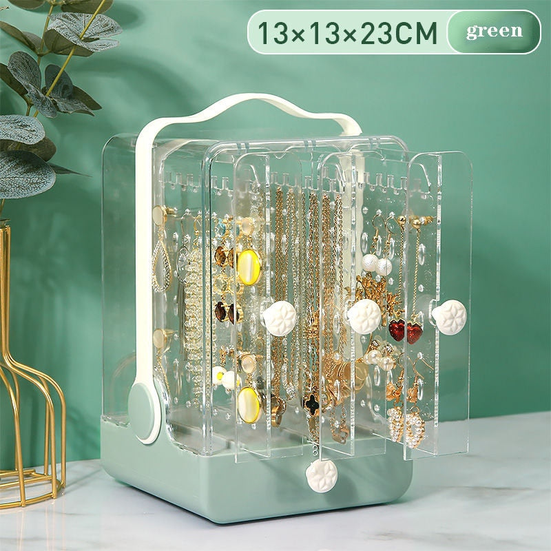 Box Makeup Organizer Jewelry Storage Box Lipstick Holder Earring Necklace Drawer Transparent Desktop Shelf