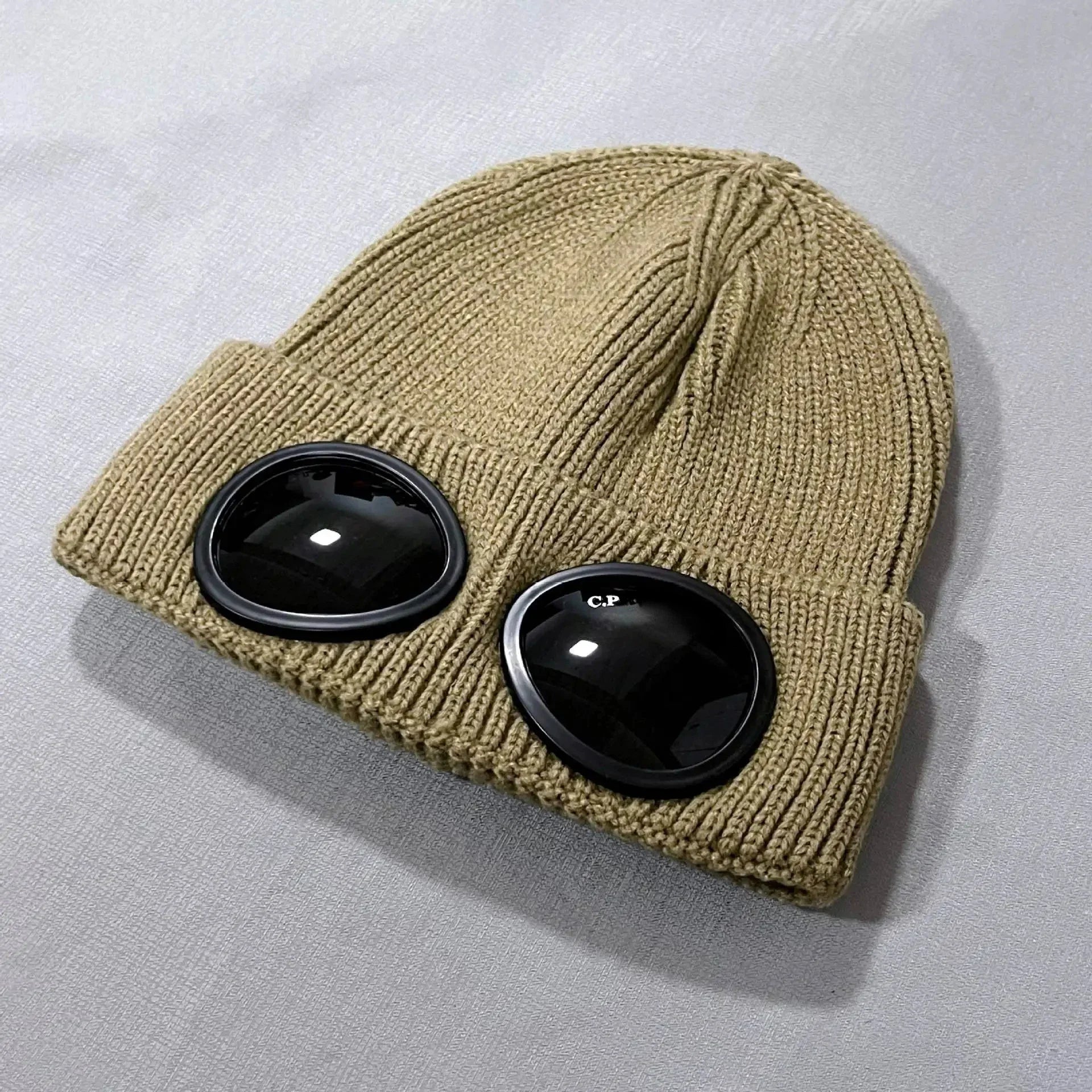 Casual CP Pilot Winter Knitted Beanies for Men and Women Warm Korean Couple Woolen Outdoor Hats