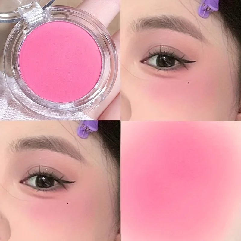 Brighten Face Blush Palette Face Contouring Face Blusher Cheek Tint Cheek Rouge Waterproof Monochrome Matte Female Makeup 1pc