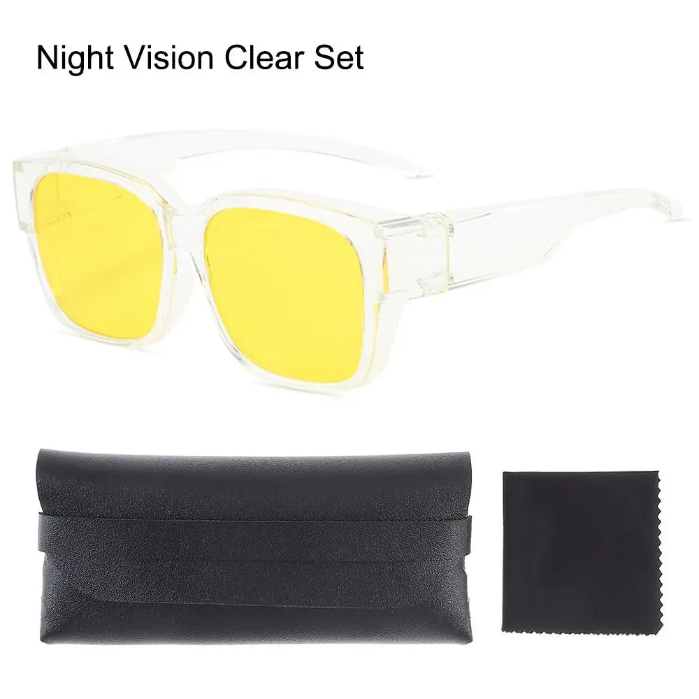 For Driving Riding That Can Be Worn over Other Glasses Wrap Around Square Shades Fit Over Glasses Sunglasses Polarized