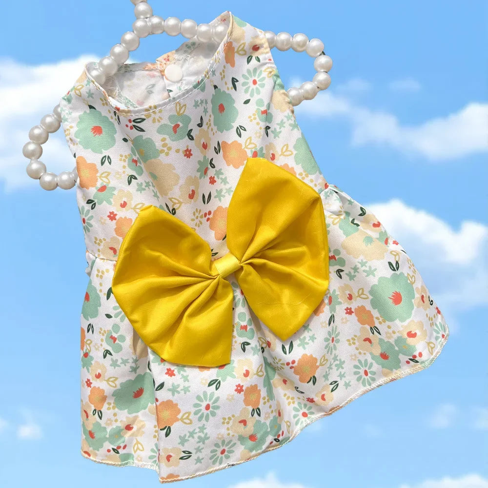 Dress for Dogs Spring Summer Puppy Dresses Sweet Pet Clothing Bichon Yorkshire Cute Printed Dog Cat Thin Skirt