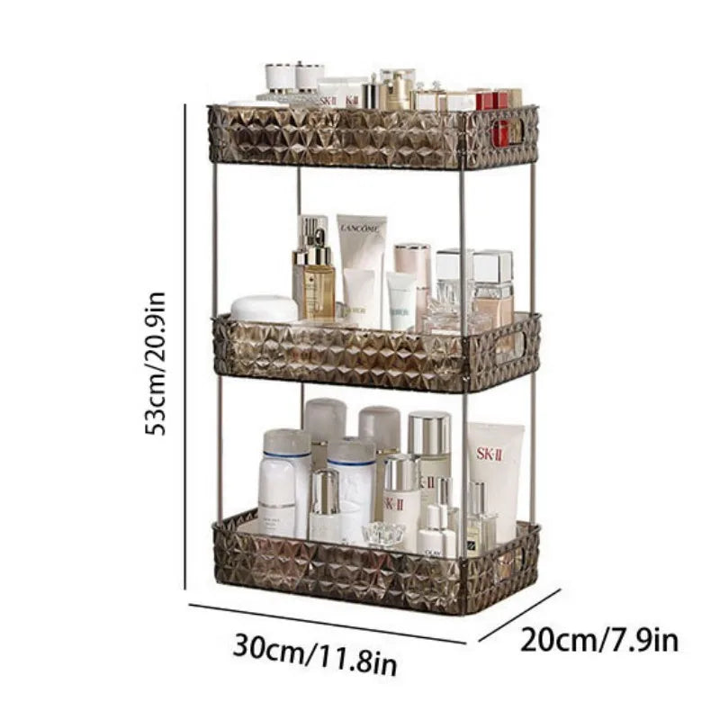 &Bathroom Organizer Shelf Acrylic Makeup Storage Rack Large Capacity Skincare Cosmetic Liptick Home Kitchen Desktop Holder