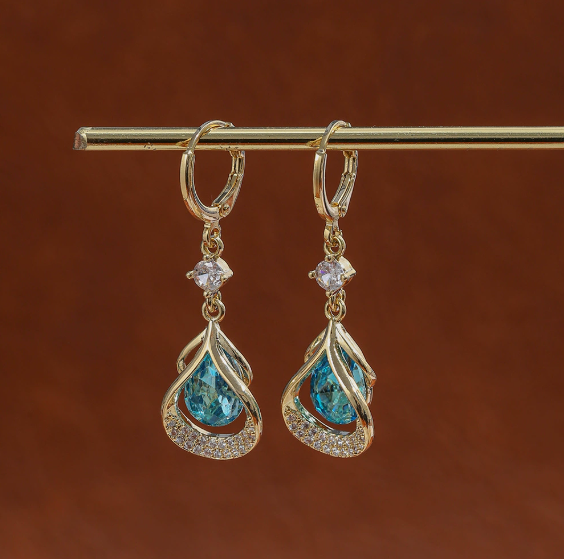 Cat's Eye Geometric-Waterdrop Earrings