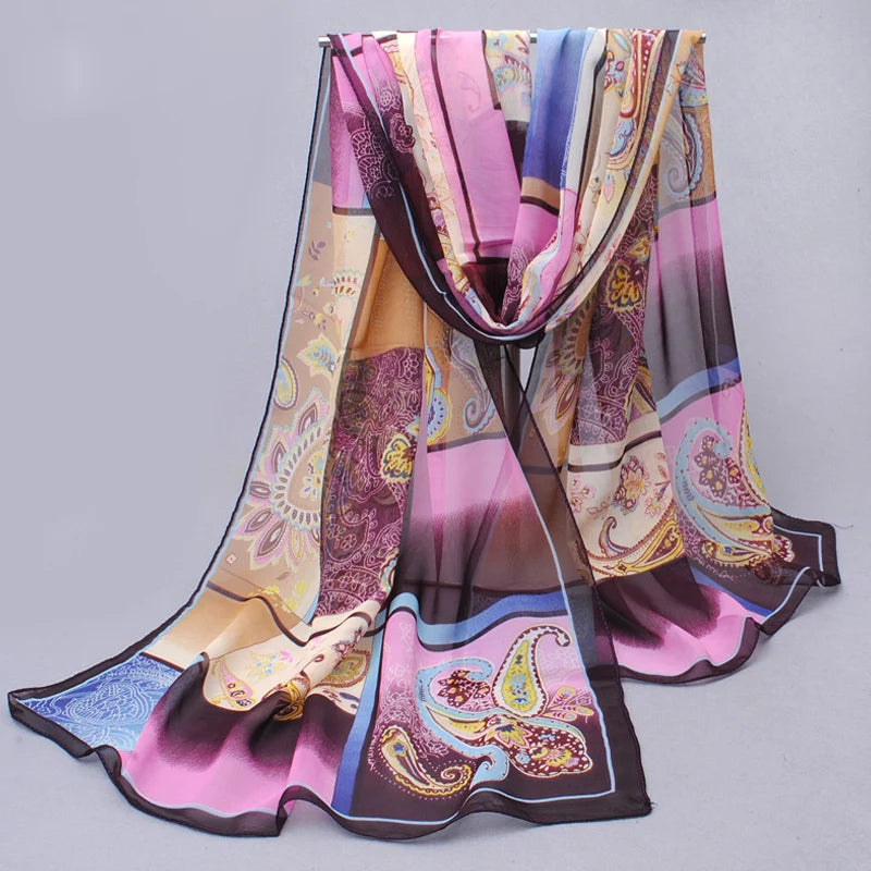 Chiffon silk scarf scarf female summer and autumn all-match scarf long Polyester air conditioning cape silk scarves shawl