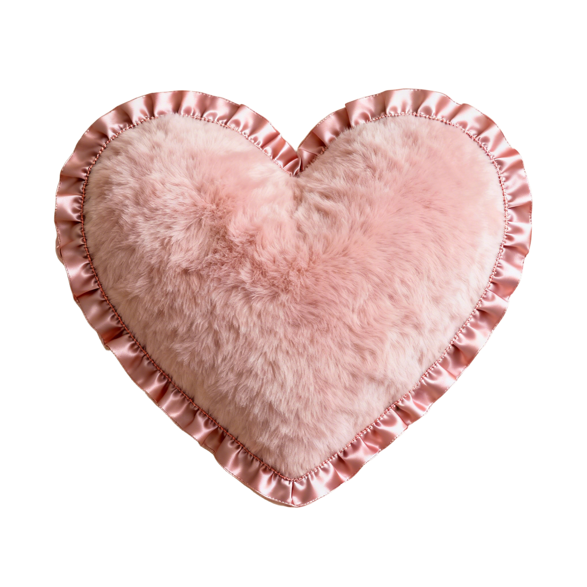 Fluffy Heart-Shaped Plush Pillow