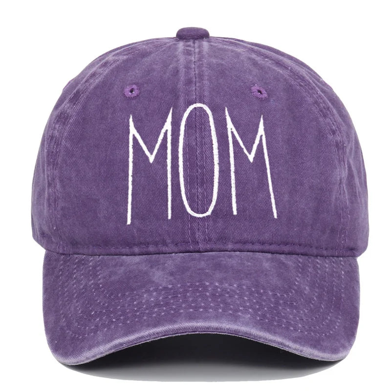 Retro Washed Cotton Baseball Caps Fashion DAD MOM Letter Embroidery Women Men Hats Outdoor Sport Visors Snapback Breathable Cap